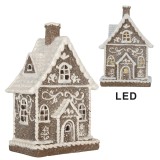 Cumpara ieftin Casuta Turta Dulce polirasina alba maro, led 16x10x23 cm