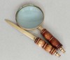 Set vintage lupa filatelica + cutit de desfacut scrisori, model deosebit