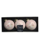 Cumpara ieftin Set 3 globuri - Glass Suger Finish - Blush Pink | Kaemingk