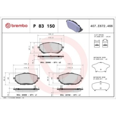 Placute frana Toyota Auris ( E18) 10.12-12.18, Auris Estate ( E18) 07.13-12.18, Corolla Saloon ( E18 Zre1) 06.13-02.21, Corolla Sedan ( E15) 10.06-12 foto