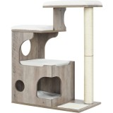 FEANDREA Ansamblu de joaca pisici, tip copac, din lemn, 66x40x86 cm, gri Household NewTrend