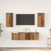 VidaXL Set comodă TV 4 pcs Lemn vechi 60 x 30 x 30 cm Lemn compozit 3393372