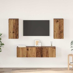 vidaXL Set comodă TV 4 pcs Lemn vechi 60 x 30 x 30 cm Lemn compozit 3393372