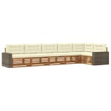 vidaXL Set de canapele de exterior 6 pcs Natural și Crem 3383428