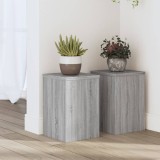 vidaXL Suporturi de plante 2 buc. gri sonoma 20x20x30 lemn prelucrat 852902