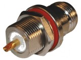 Conector N soclu mamă drept 50&Omega; lipire PTFE aurit alamă