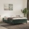 Gossi pat box spring cu saltea, verde inchis, 140x190 cm, catifea