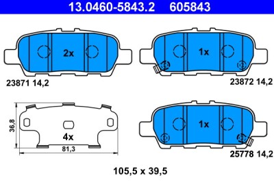 ATE 13.0460-5843.2 set placute frana,frana disc foto