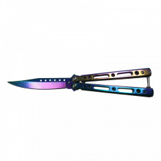 Briceag fluture, Balisong, Butterfly 21.5 cm, Rainbow Classic foto