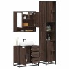 Gossi set mobilier de baie, 3 piese, stejar maro, lemn prelucrat