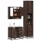 Gossi set mobilier de baie, 3 piese, stejar maro, lemn prelucrat