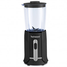 Blender mini Techwood TBL-206, 300W, 0,5 l, lame de otel, negru