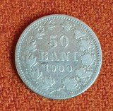 Moneda din argint 50 Bani 1900 Regele Carol - avers foarte frumos