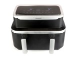 Cumpara ieftin Friteuza dubla cu aer cald Heinner match&amp;sinc HAF-DDB9BK26, 2600w, capacitate totala 9l, control digital individual, termostat reglabil 60-200 grade,