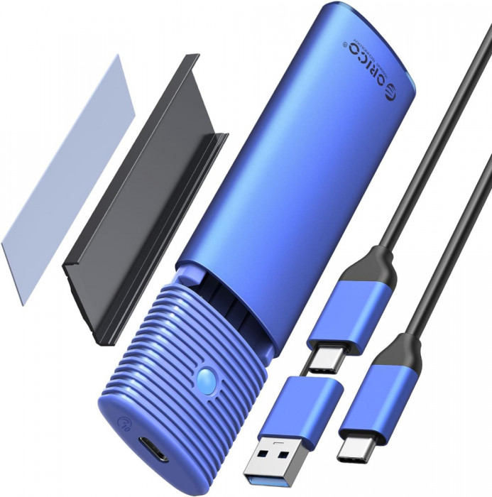 Adaptor pentru carcasă SSD SATA ORICO M.2 NVMe fără instrumente, USB C 3.2 Gen 2