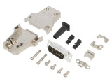 Conector D-Sub 15-Pini Tată Drept Lipire pe Cablu Gold Flash