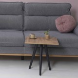 Couchtisch Ballerup 50 x 45 x 45 cm Schwarz / Walnuss-Optik [en.casa] HausGarden Leisure