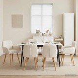 Cumpara ieftin Scaune de dining 6 buc. Boucl&eacute; Crem 59 x 56,5 x 85 cm