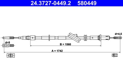 ATE 24.3727-0449.2 Cablu, frana de parcare foto
