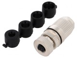 Mufă M12 5 PIN mamă pe cablu IP67 drept 63V