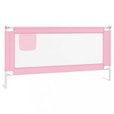 Cumpara ieftin Balustrada de protectie pat copii, roz, 180x25 cm, textil