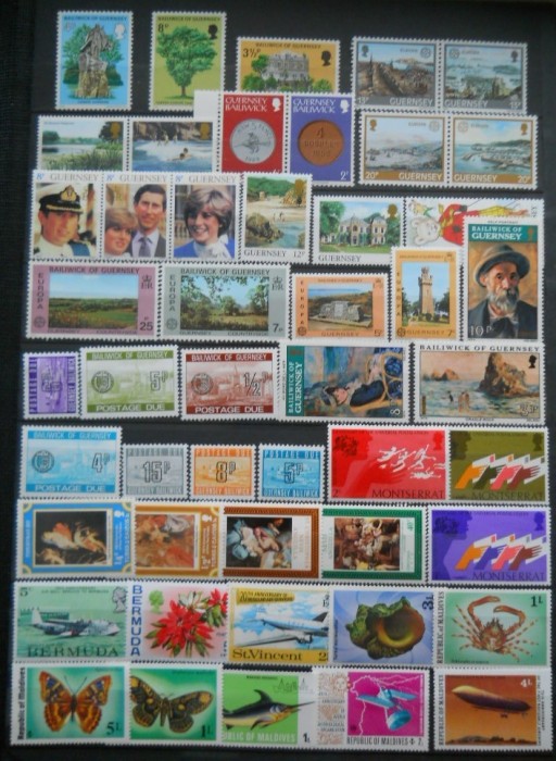 LOT TIMBRE NESTAMPILATE(GUERNSEY,COLONII BRITANICE)