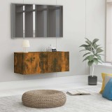 VidaXL Comodă TV stejar fumuriu 80x30x30 cm lemn prelucrat