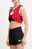 The North Face pantaloni scurti sport Flex femei, culoarea negru, neted, medium waist, NF0A8BPVJK31