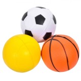 Set Mingi Anti Stress, Model Baschet Fotbal Tenis, Plastic, Multicolor, 3 Bucăți, Oem