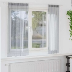 vidaXL Perdele cu perdele 2 pcs Gri &icirc;nchis 140x175cm Poliester 4108028