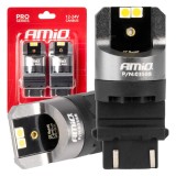 Becuri auto LED Canbus PRO Series 3157 P27/7W 4x3030 SMD alb 12/24V 6000K pentru lumini de pozitie, semnalizari laterale si interior AMiO