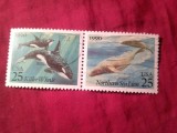 2 Timbre SUA 1990 - Pesti - Balene - stampilate, Stampilat