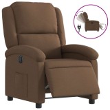 Cumpara ieftin Fotoliu rabatabil electric, maro, material textil