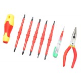 Trusa Scule Electrician 12 Piese NO-3035: Surubelnite, Sfic, Creion Tensiune, Capete Duble Crom-Vanadium
