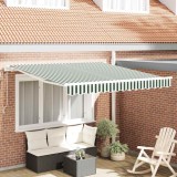Marchiză retractabilă Verde și alb 300 x 250 cm Verde și alb