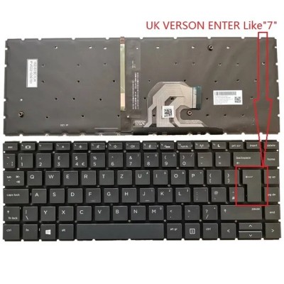 Tastatura Laptop, HP, ProBook 440 G7, 445 G7, iluminata, layout UK foto