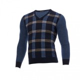 Pulover barbati cu anchior bleumarin slim PL015