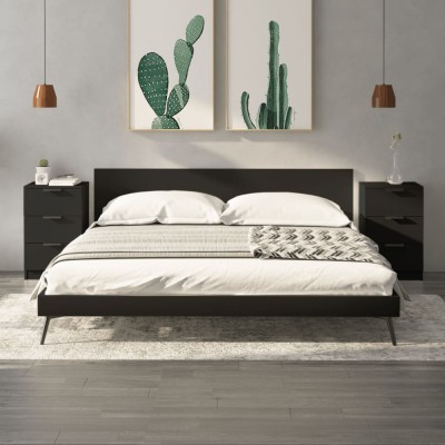 vidaXL Noptiere, 2 buc., Negru, 40x36x65 cm 811271 foto