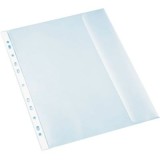 Folie de protectie Noki 4860, A4, portret, 130 microni, plastic, transparent, cu perforatii, cu clapa, set 25 buc