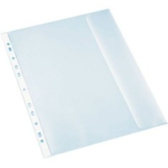 Folie de protectie Noki 4860, A4, portret, 130 microni, plastic, transparent, cu perforatii, cu clapa, set 25 buc