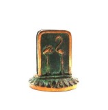 Suport Pentru Bete de Chibrit / Scobitori Alama anii &#039;50 pasari Flamingo 6 x 6 x 4 cm