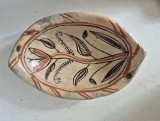 Vas etnic din ceramică berberă Sejnane / Kabylie, pictat manual, 26 cm / Africa