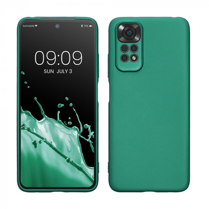 Husa kwmobile pentru Xiaomi Redmi Note 11/Redmi Note 11S, Silicon, Verde, 58651.170