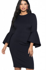 G667P-44 Rochie plus size eleganta cu volane foto