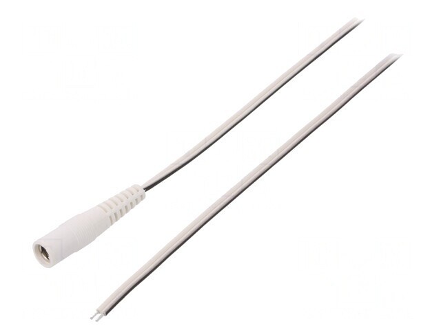 Cablu DC 5,5/2,5 Soclu Drept Alb 1,5m