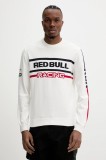 Red Bull Racing x Pepe Jeans pulover de bumbac KNITTED MOTO CREW barbati, culoarea bej, RM700011