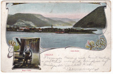 # 2328 Romania, Ada- Kaleh, Orsova c.p. circulata 1914: Panorama, turc foto