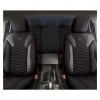 Set Huse Scaune Auto pentru Audi S4 - Panda Paris, Negru cu cusatura rosie, 11 piese