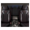 Set Huse Scaune Auto pentru Daihatsu Charade - Panda Paris, Negru cu cusatura rosie, 11 piese
