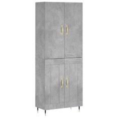 Dulap inalt, gri beton, 69,5x34x180, lemn compozit
